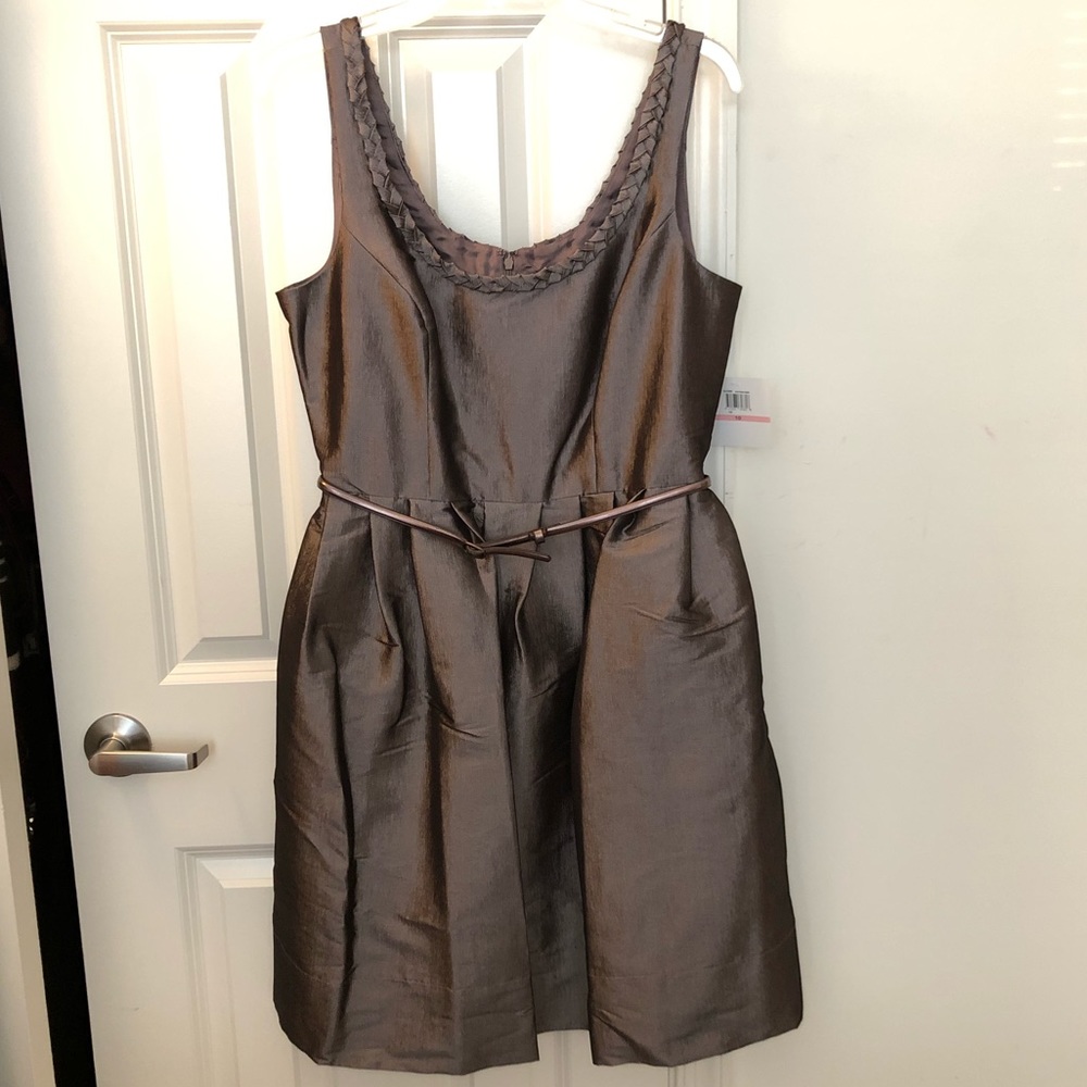 Shiny Grey Donna Morgan Dress